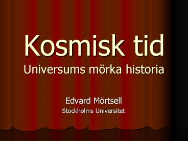 Kosmisk tid Universums m