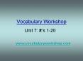 Vocabulary Workshop PowerPoint PPT Presentation