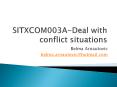 SITXCOM003A-Deal with conflict situations PowerPoint PPT Presentation