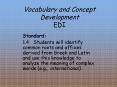 Vocabulary and Concept Development EDI PowerPoint PPT Presentation