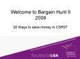 Welcome to Bargain Hunt II 2008 PowerPoint PPT Presentation