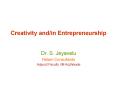 Creativity and/in Entrepreneurship PowerPoint PPT Presentation