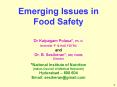 Emerging Issues in Food Safety PowerPoint PPT Presentation