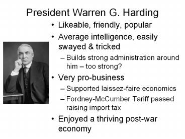 President Warren G. Harding
