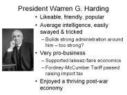 President Warren G. Harding