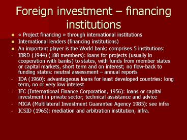 Foreign investment 
