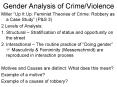 Gender Analysis of Crime/Violence PowerPoint PPT Presentation