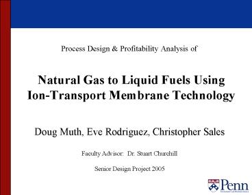 Natural Gas to Liquid Fuels Using Ion-Transport Membrane Technology