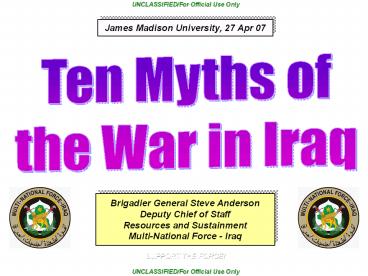 UNCLASSIFIED/For Official Use Only