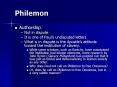 Philemon PowerPoint PPT Presentation