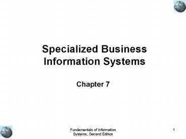 Specialized Business Information Systems