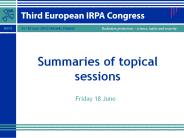 Summaries of topical sessions