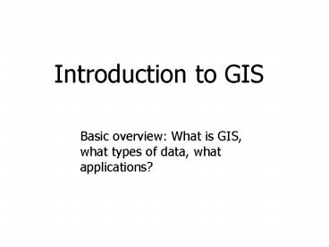 Introduction to GIS presentation | free to view