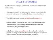 WHAT IS ECONOMICS