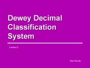 Dewey Decimal Classification System