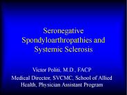 Seronegative Spondyloarthropathies and Systemic Sclerosis