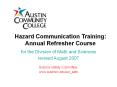 Hazard Communication Training:  Annual Refresher Course PowerPoint PPT Presentation