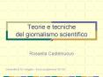 Teorie e tecniche del giornalismo scientifico PowerPoint PPT Presentation