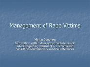 Management of Rape Victims