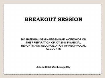 BREAKOUT SESSION