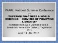 PAARL National Summer Conference on PowerPoint PPT Presentation