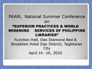 PAARL National Summer Conference on