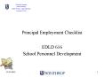Principal Employment Checklist PowerPoint PPT Presentation
