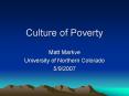 Culture of Poverty PowerPoint PPT Presentation