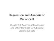 Regression and Analysis of Variance II