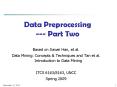 Data Preprocessing --- Part Two PowerPoint PPT Presentation