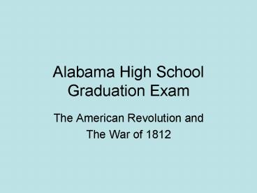 Alabama High School Graduation Exam