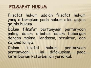 Filsafat Hukum