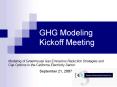 GHG Modeling Kickoff Meeting PowerPoint PPT Presentation