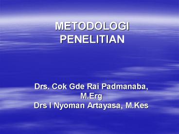 METODOLOGI PENELITIAN