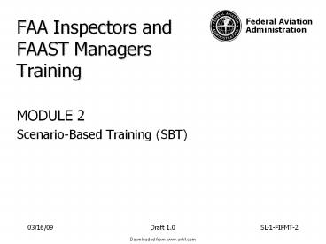 FAA Inspectors and FAAST Managers Training