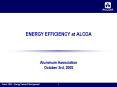 ENERGY EFFICIENCY at ALCOA   Aluminum Association October 3rd, 2005 PowerPoint PPT Presentation