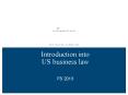 Introduction into US business law PowerPoint PPT Presentation