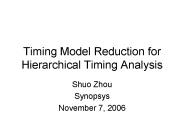 Timing Model Reduction for Hierarchical Timing Analysis