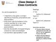 Class Design I Class Contracts PowerPoint PPT Presentation