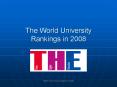 The World University Rankings in 2008 PowerPoint PPT Presentation