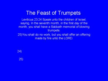 The Feast of Trumpets.