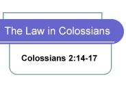 The Law in Colossians