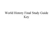 World History Final Study Guide Key