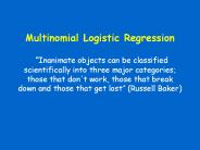 Multinomial Logistic Regression  