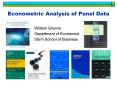 Econometric Analysis of Panel Data PowerPoint PPT Presentation