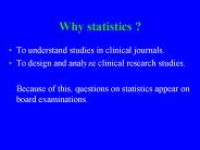 Why statistics ?