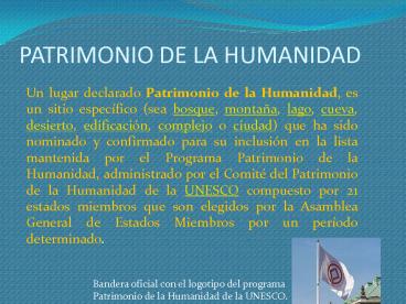 PATRIMONIO DE LA HUMANIDAD