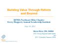 Building Value Through Reform and Beyond PowerPoint PPT Presentation