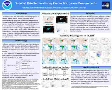 Snowfall Rate Retrieval Using Passive Microwave Measurements