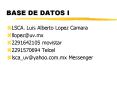 BASE DE DATOS I PowerPoint PPT Presentation